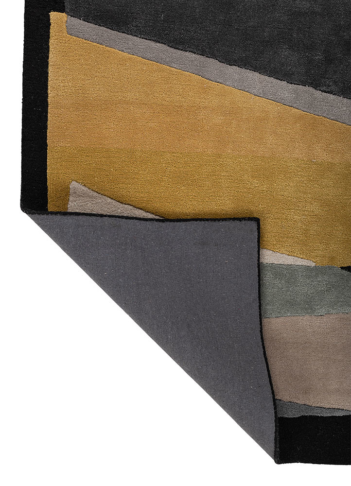 aprezo grey and black wool and viscose hand tufted Rug - Backing Shot aprezo grey and black wool and viscose hand tufted Rug - Backing Shot