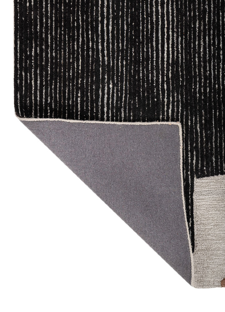 pathways beige and brown wool and viscose hand tufted Rug - Backing Shot