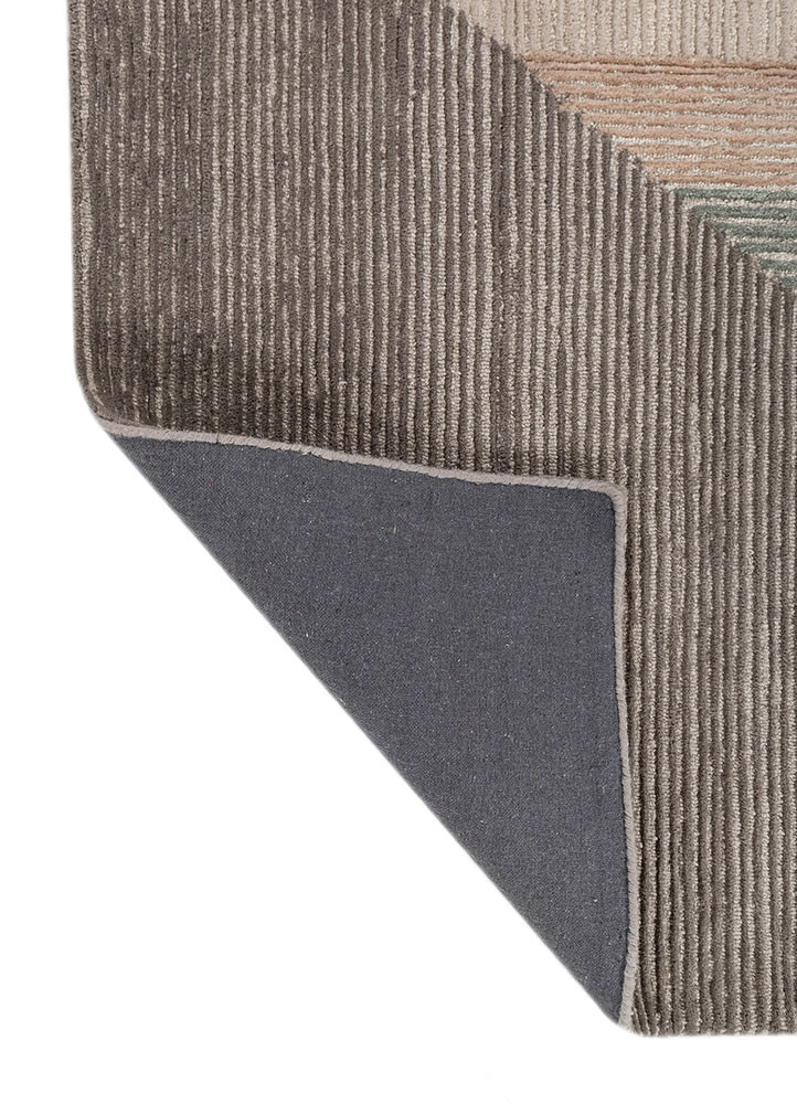 linear ivory wool hand tufted Rug - Backing Shot linear ivory wool hand tufted Rug - Backing Shot