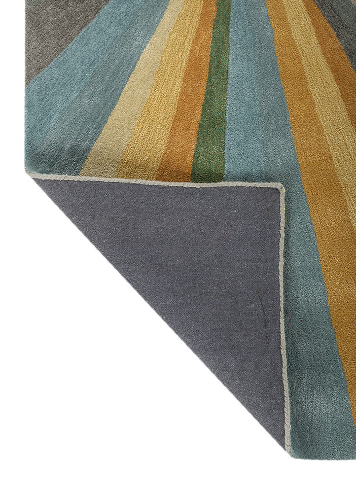 caliedo blue wool and viscose hand tufted Rug - Backing Shot