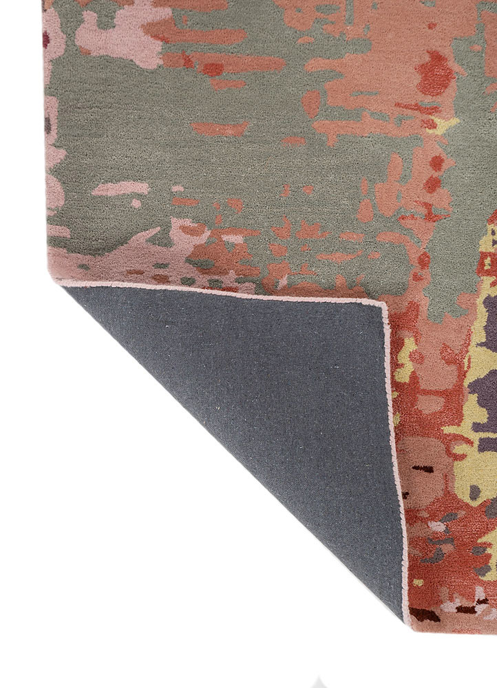 white noise pink and purple wool hand tufted Rug - Backing Shot white noise pink and purple wool hand tufted Rug - Backing Shot