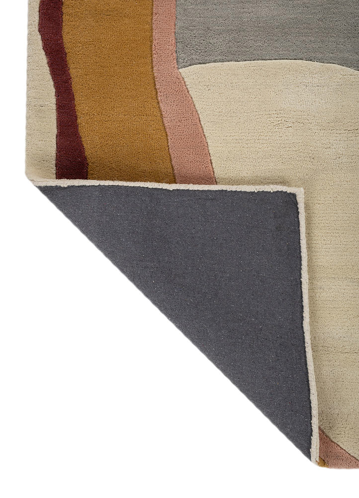 joy gold wool hand tufted Rug - Backing Shot