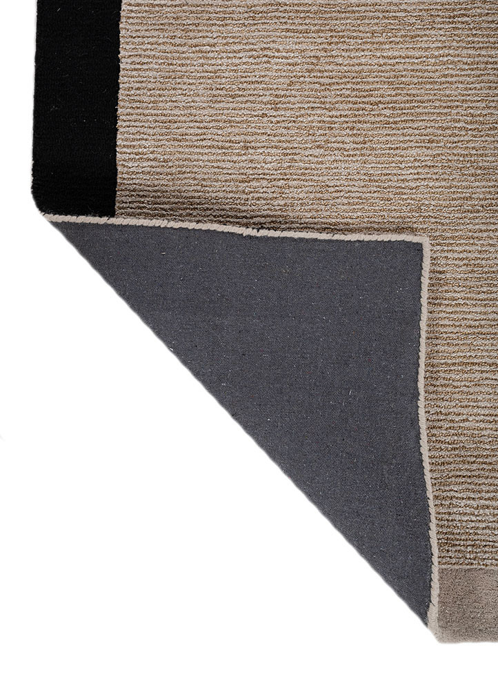 linear blue wool hand tufted Rug - Backing Shot