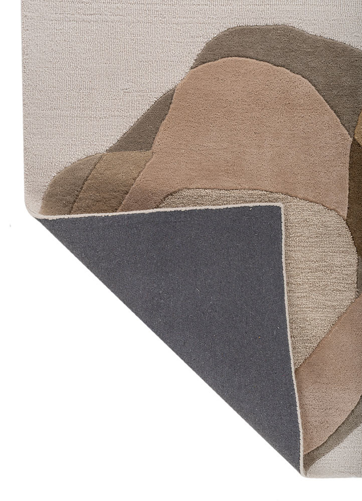 joy multi wool hand tufted Rug - Backing Shot