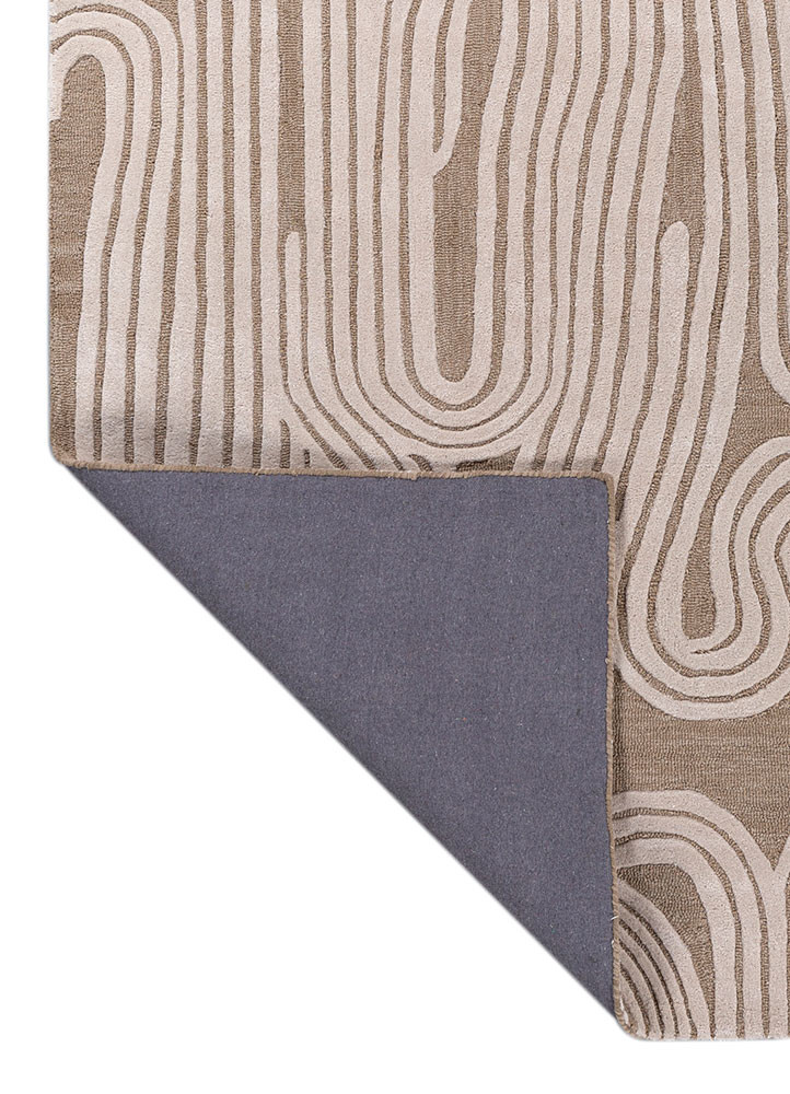 aprezo beige and brown wool hand tufted Rug - Backing Shot aprezo beige and brown wool hand tufted Rug - Backing Shot