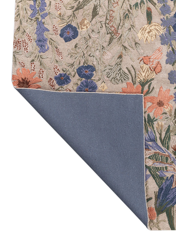 nebulora ivory wool and viscose hand tufted Rug - Backing Shot