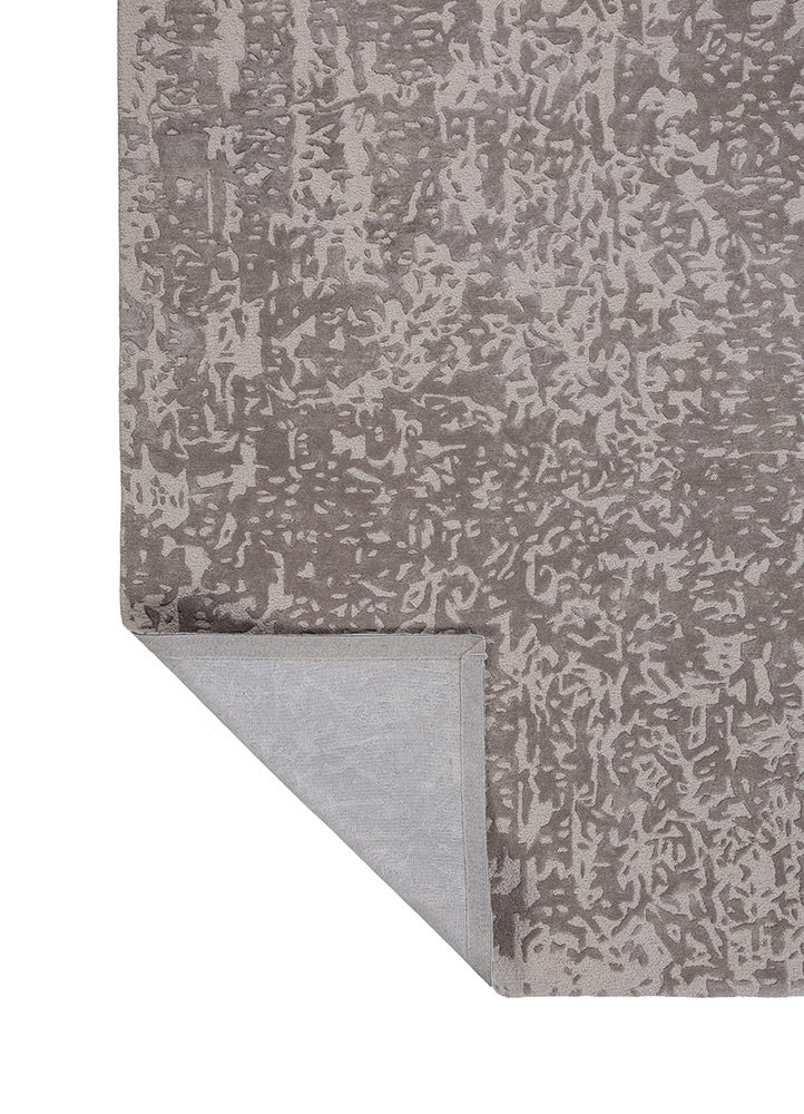white noise ivory wool and viscose hand tufted Rug - Backing Shot white noise ivory wool and viscose hand tufted Rug - Backing Shot