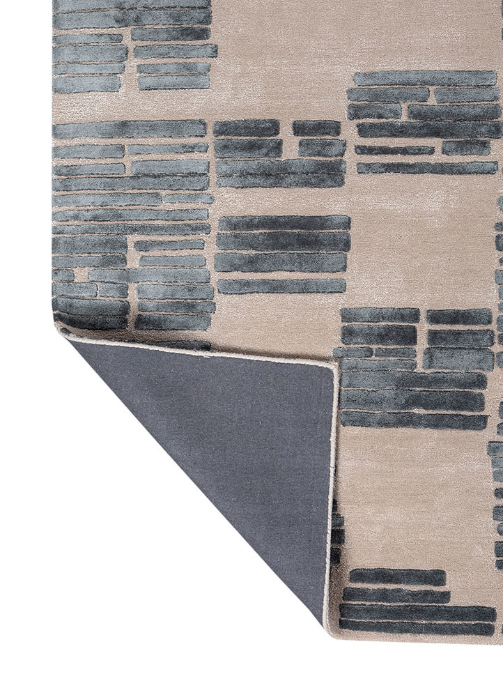 modo ivory wool and viscose hand tufted Rug - Backing Shot modo ivory wool and viscose hand tufted Rug - Backing Shot