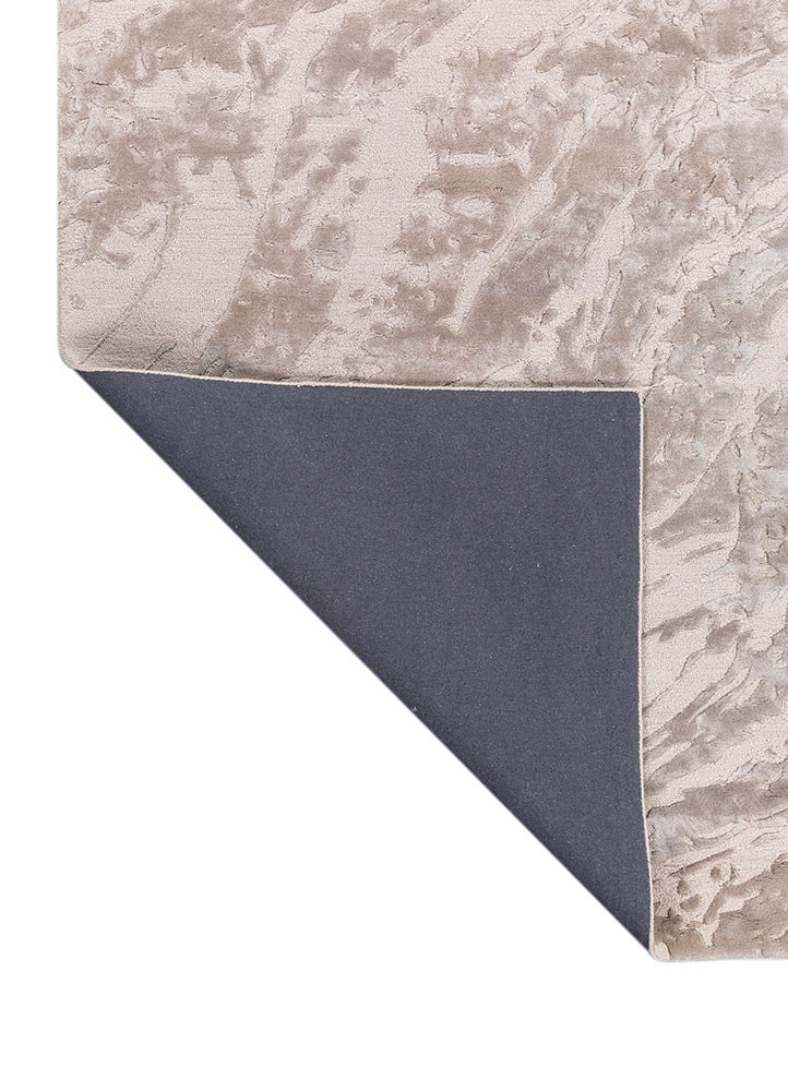white noise ivory wool and viscose hand tufted Rug - Backing Shot white noise ivory wool and viscose hand tufted Rug - Backing Shot
