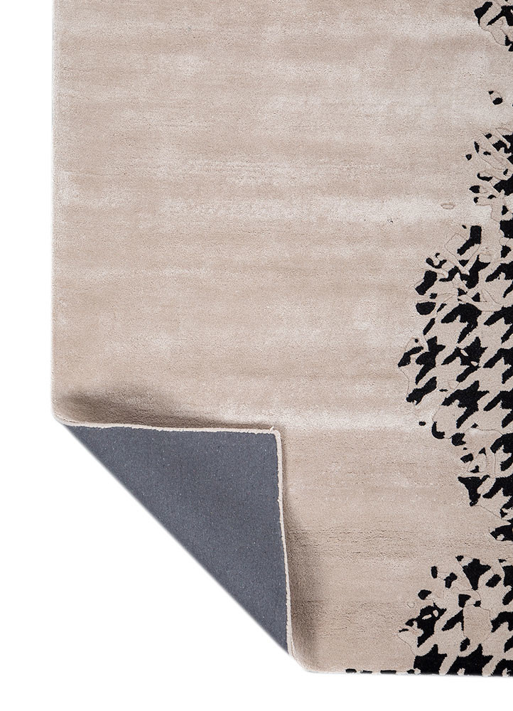 adrift ivory wool and viscose hand tufted Rug - Backing Shot