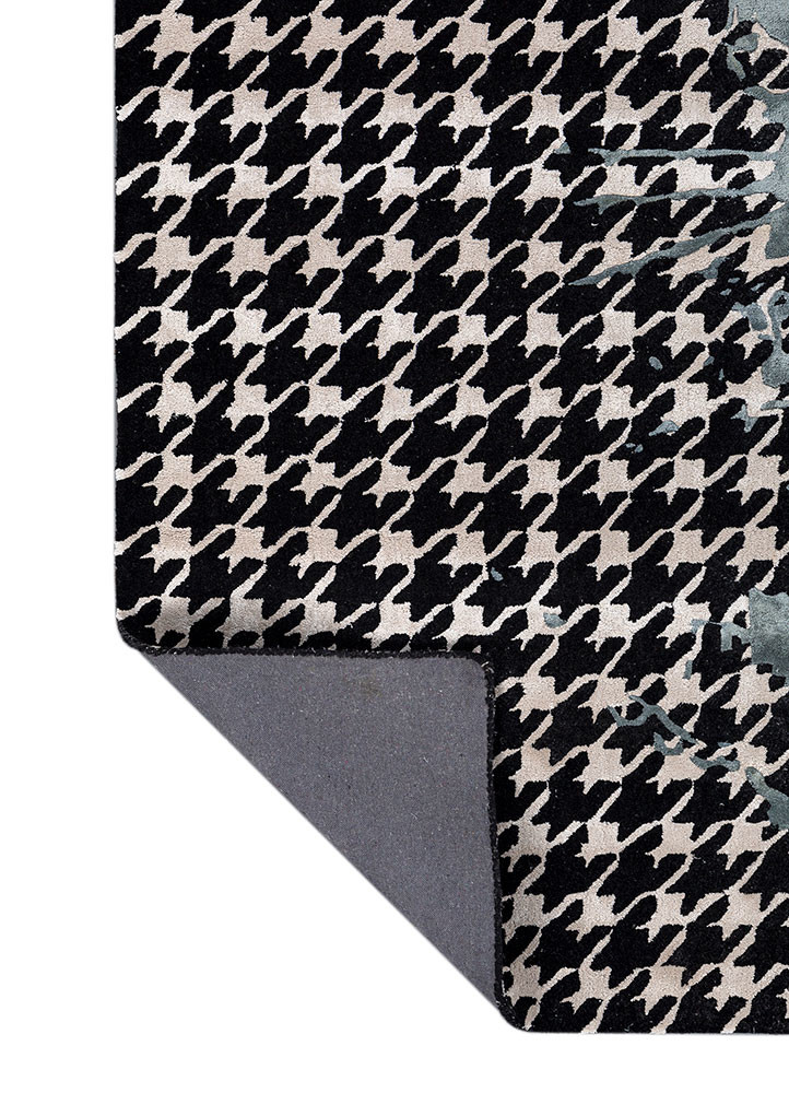 adrift blue wool and viscose hand tufted Rug - Backing Shot