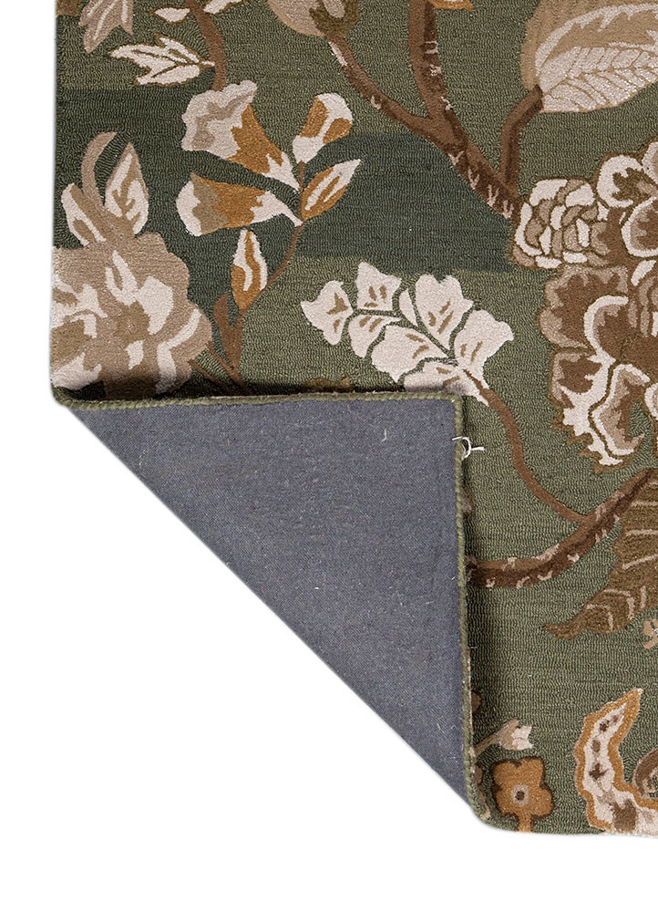 bodhi green wool and viscose hand tufted Rug - Backing Shot