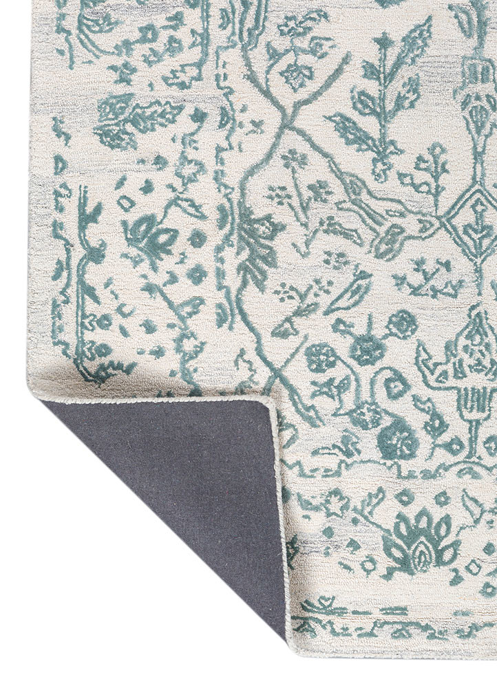 imara ivory wool and viscose hand tufted Rug - Backing Shot imara ivory wool and viscose hand tufted Rug - Backing Shot