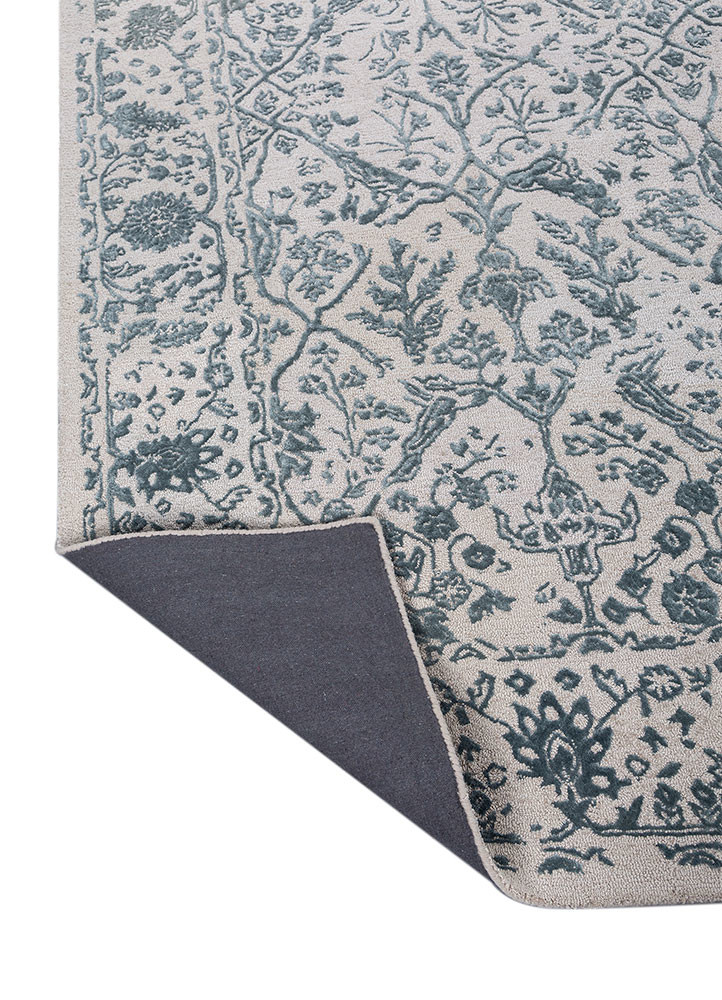 imara ivory wool and viscose hand tufted Rug - Backing Shot imara ivory wool and viscose hand tufted Rug - Backing Shot