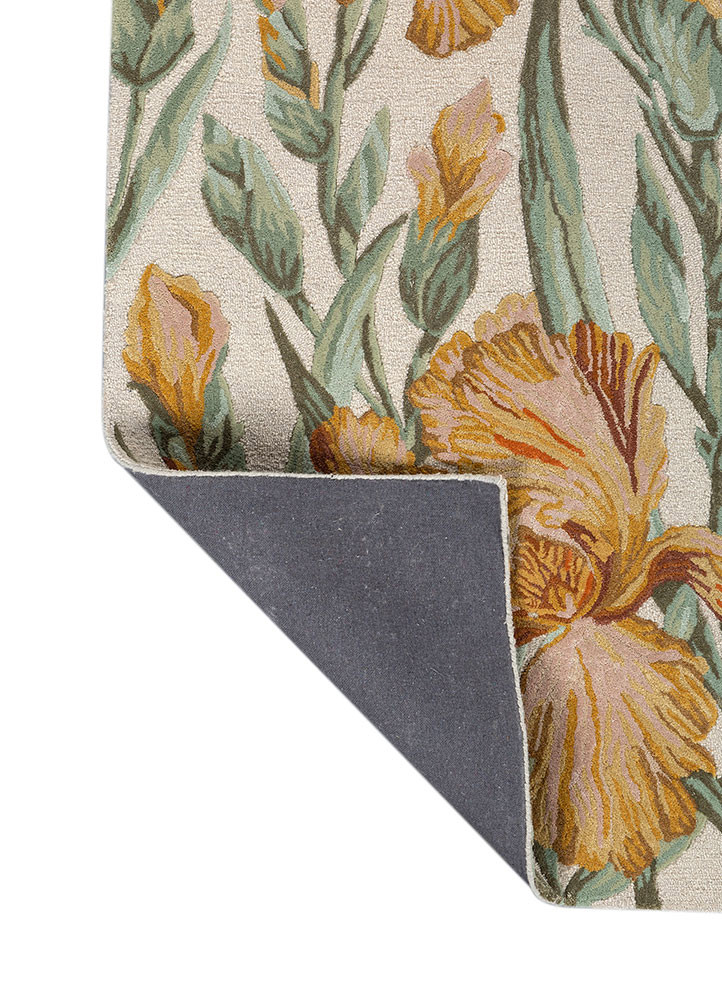 nebulora ivory wool and viscose hand tufted Rug - Backing Shot