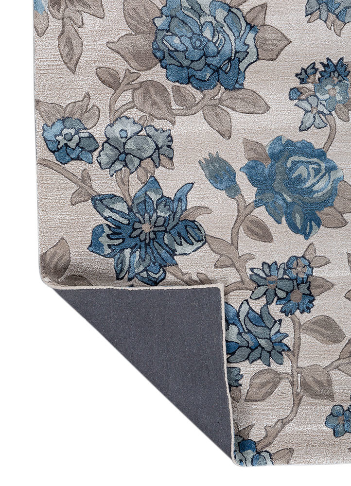 hacienda ivory wool and viscose hand tufted Rug - Backing Shot