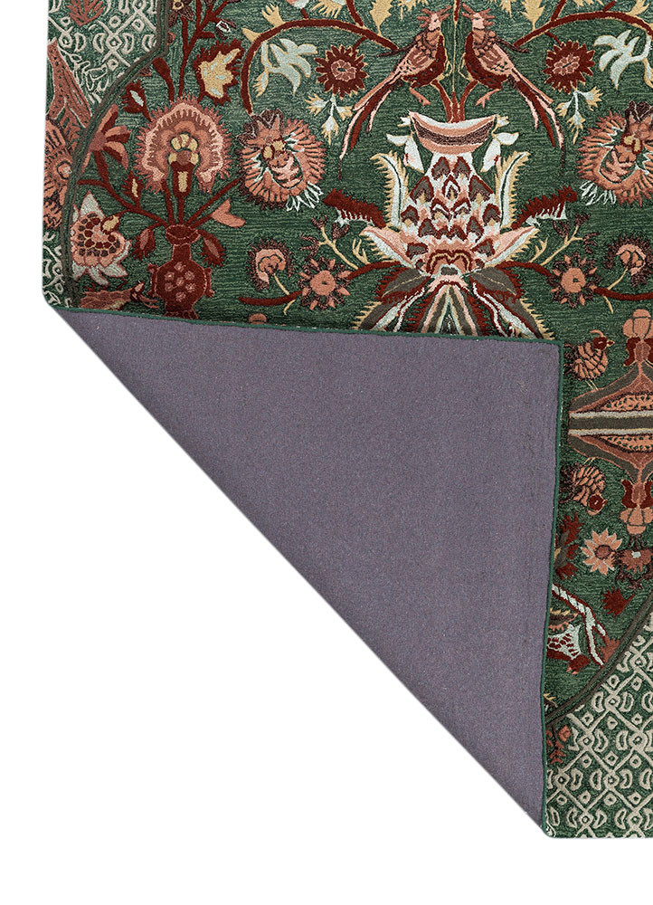 bodhi green wool and viscose hand tufted Rug - Backing Shot