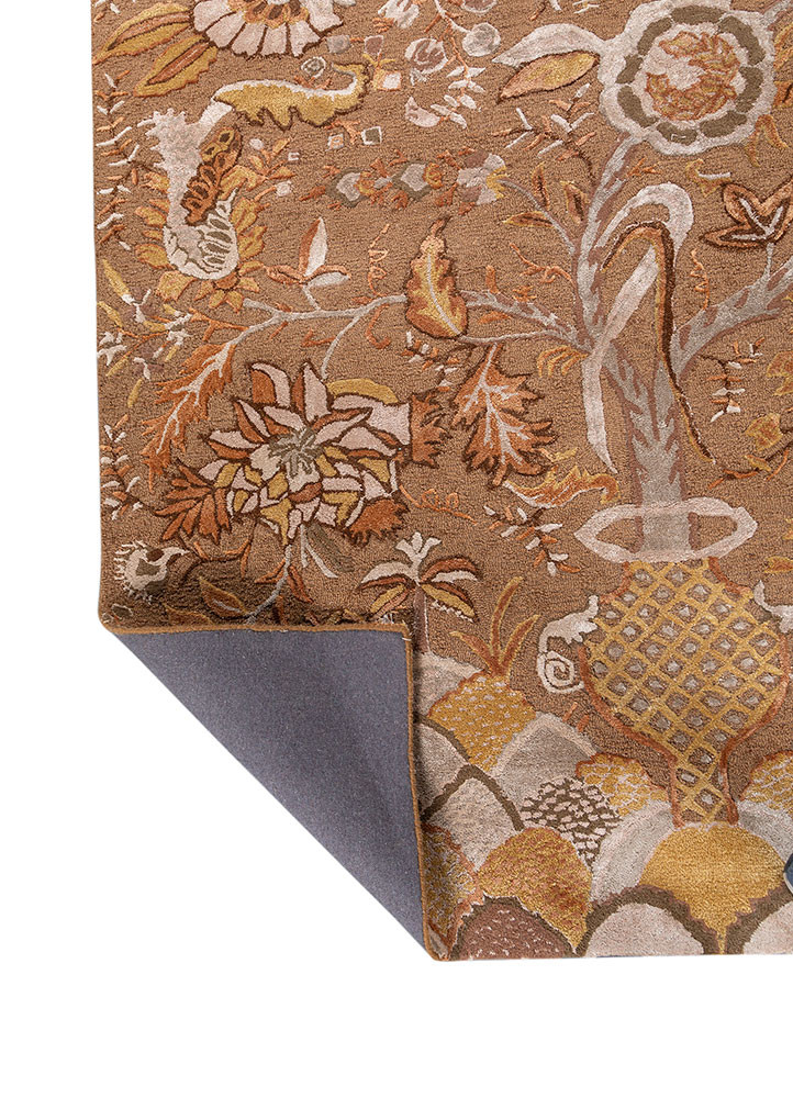 bodhi red and orange wool and viscose hand tufted Rug - Backing Shot