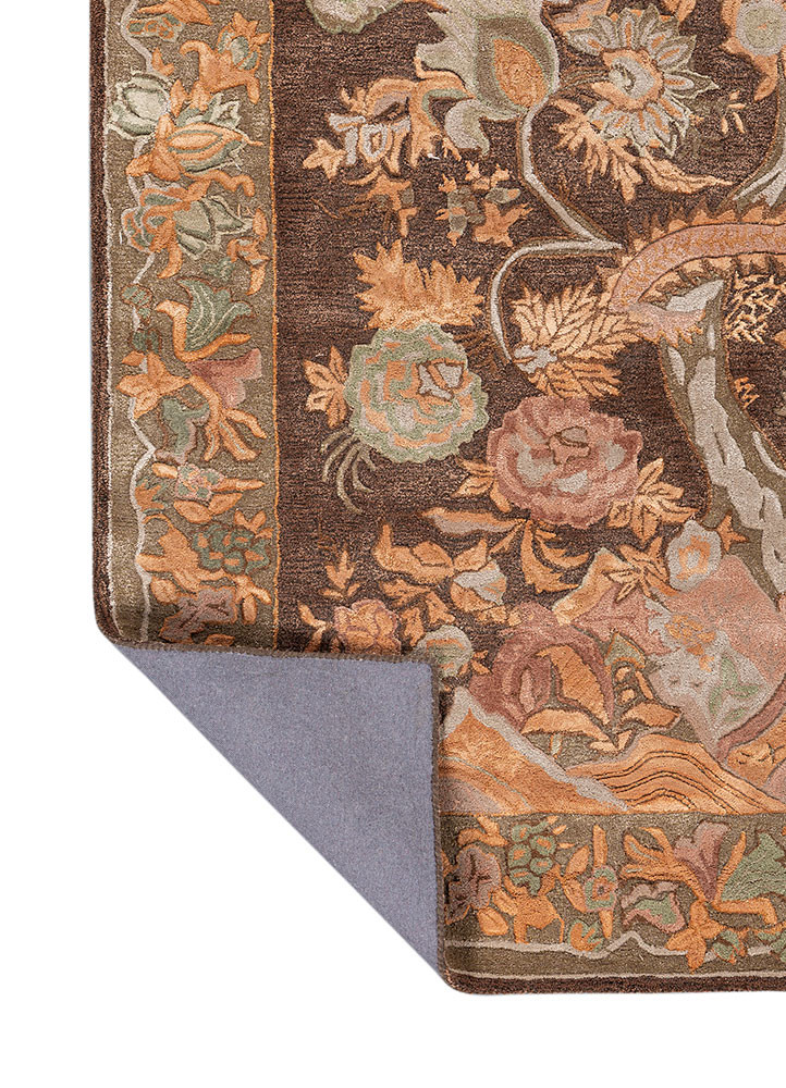 bodhi beige and brown wool and viscose hand tufted Rug - Backing Shot