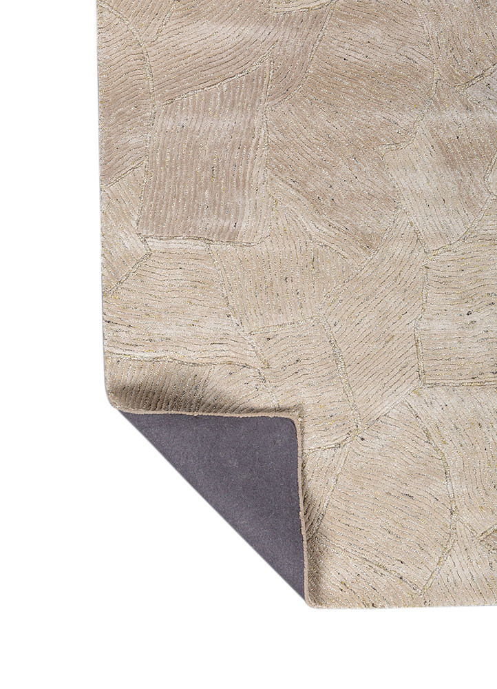 white noise beige and brown wool and viscose hand tufted Rug - Backing Shot white noise beige and brown wool and viscose hand tufted Rug - Backing Shot