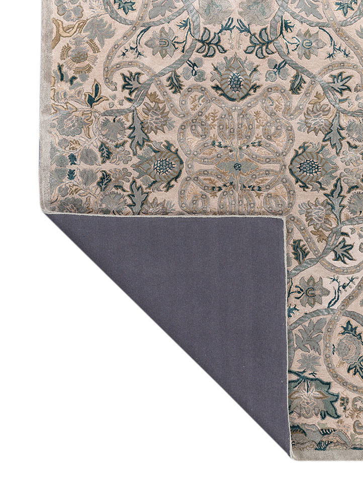 bodhi ivory wool and viscose hand tufted Rug - Backing Shot