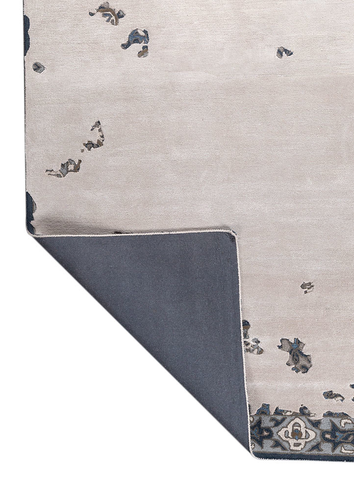 mythos ivory wool and viscose hand tufted Rug - Backing Shot mythos ivory wool and viscose hand tufted Rug - Backing Shot