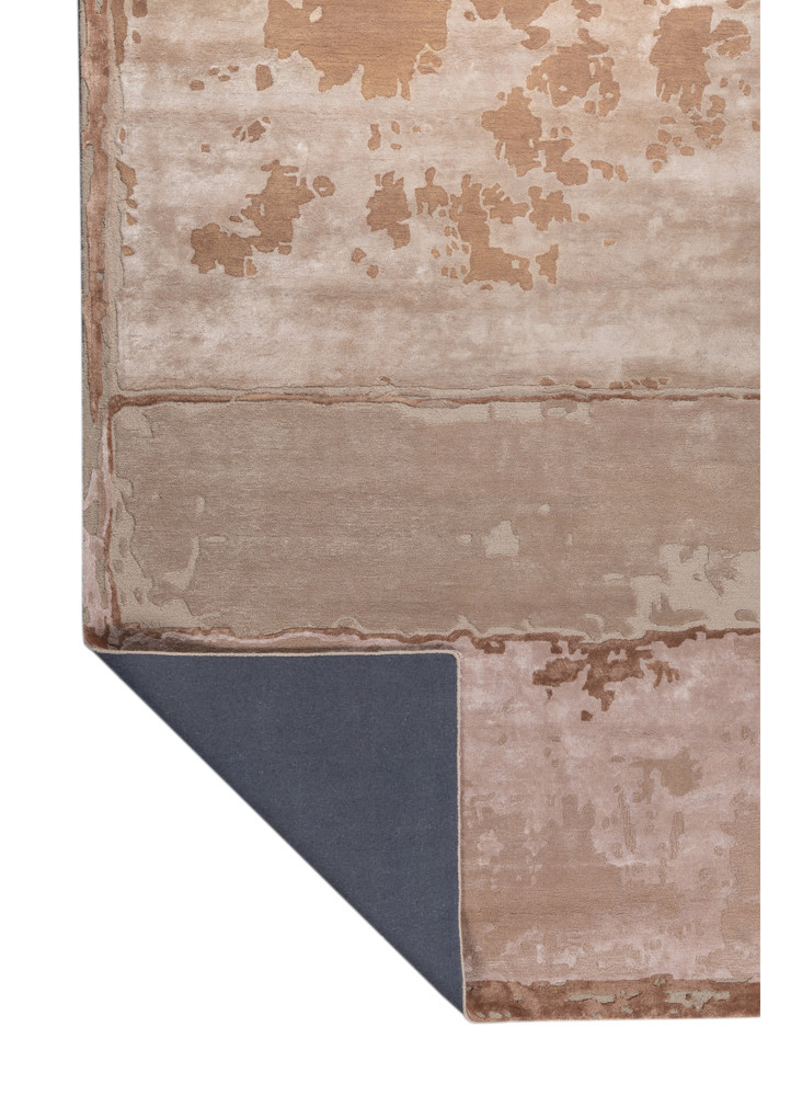 white noise red and orange wool and viscose hand tufted Rug - Backing Shot white noise red and orange wool and viscose hand tufted Rug - Backing Shot