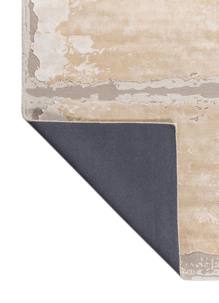 white noise ivory wool and viscose hand tufted Rug - Backing Shot white noise ivory wool and viscose hand tufted Rug - Backing Shot