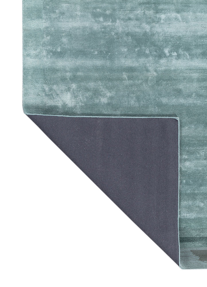 cera blue wool and viscose hand tufted Rug - Backing Shot