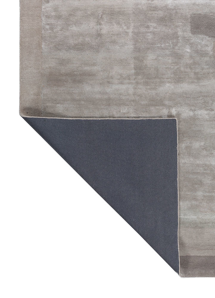 cera grey and black wool and viscose hand tufted Rug - Backing Shot