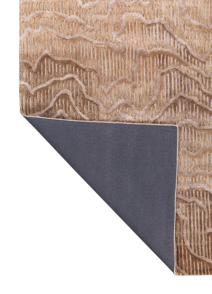 white noise beige and brown wool and viscose hand tufted Rug - Backing Shot white noise beige and brown wool and viscose hand tufted Rug - Backing Shot