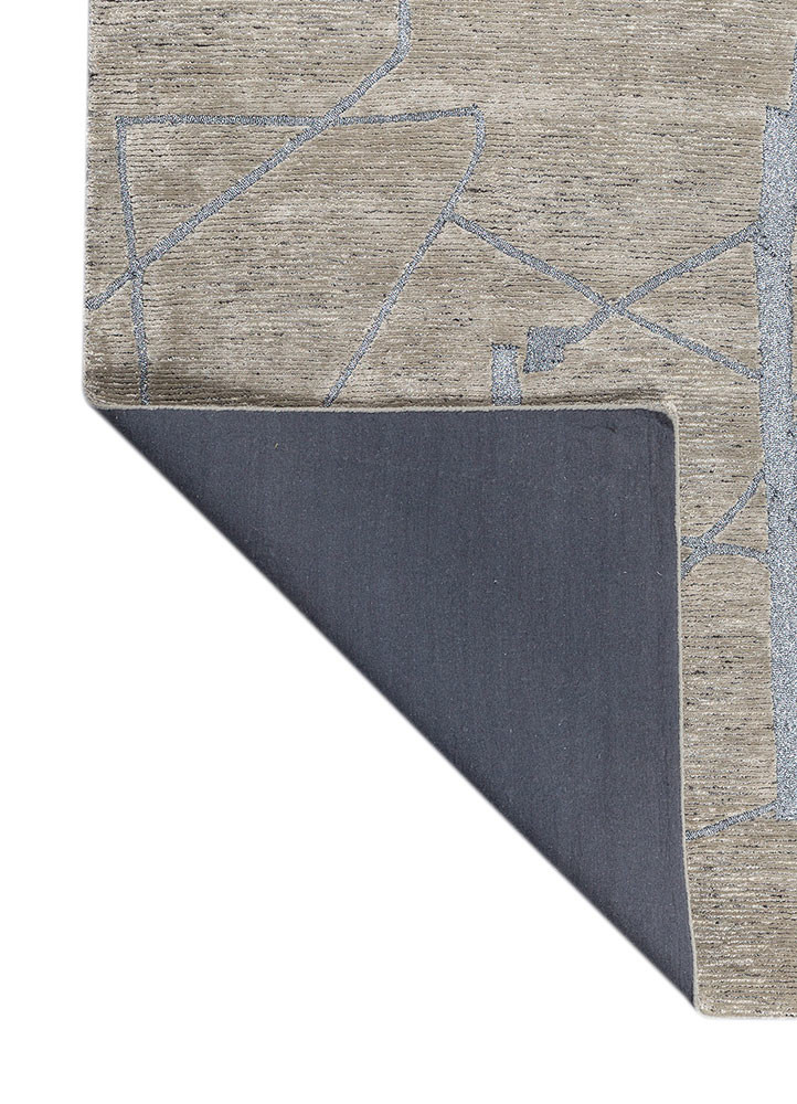 pathways blue wool and viscose hand tufted Rug - Backing Shot pathways blue wool and viscose hand tufted Rug - Backing Shot