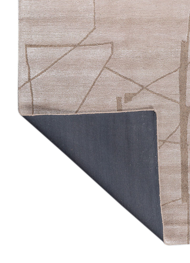 pathways red and orange wool and viscose hand tufted Rug - Backing Shot