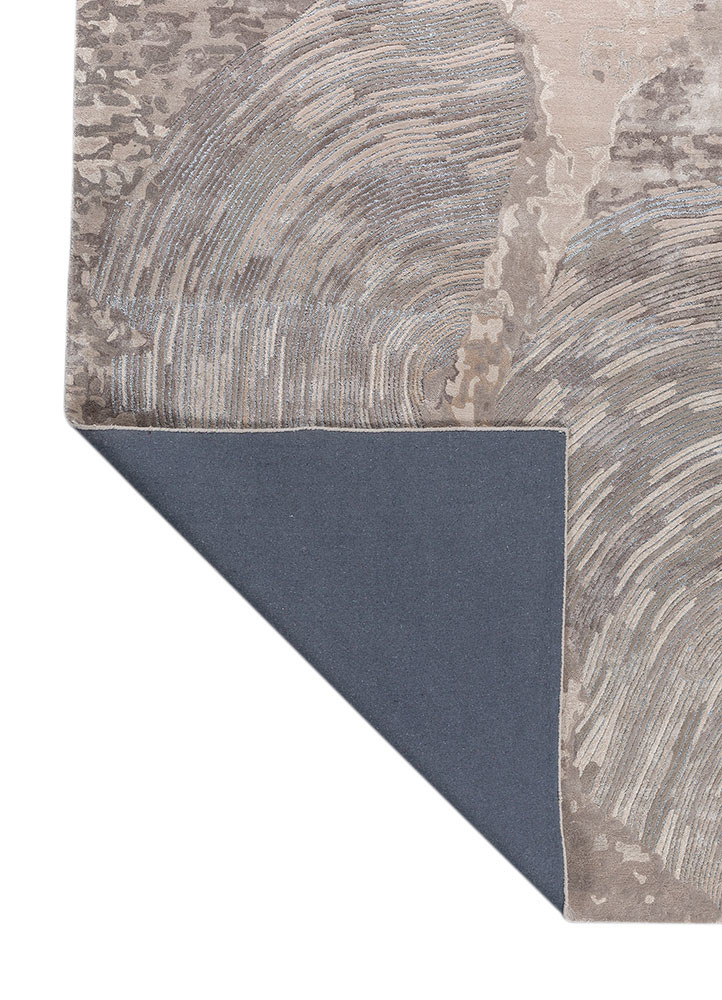 white noise grey and black wool and viscose hand tufted Rug - Backing Shot white noise grey and black wool and viscose hand tufted Rug - Backing Shot