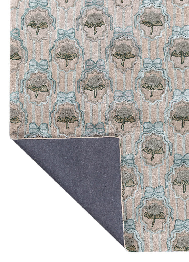 confetti ivory wool and viscose hand tufted Rug - Backing Shot