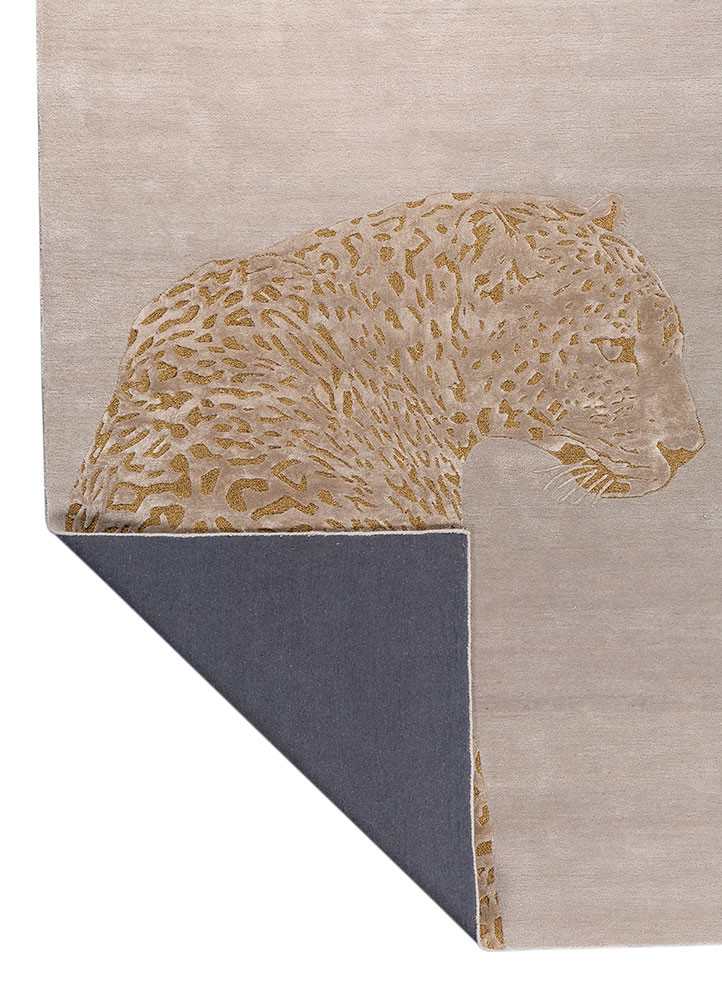 wild wanderlust ivory wool and viscose hand tufted Rug - Backing Shot