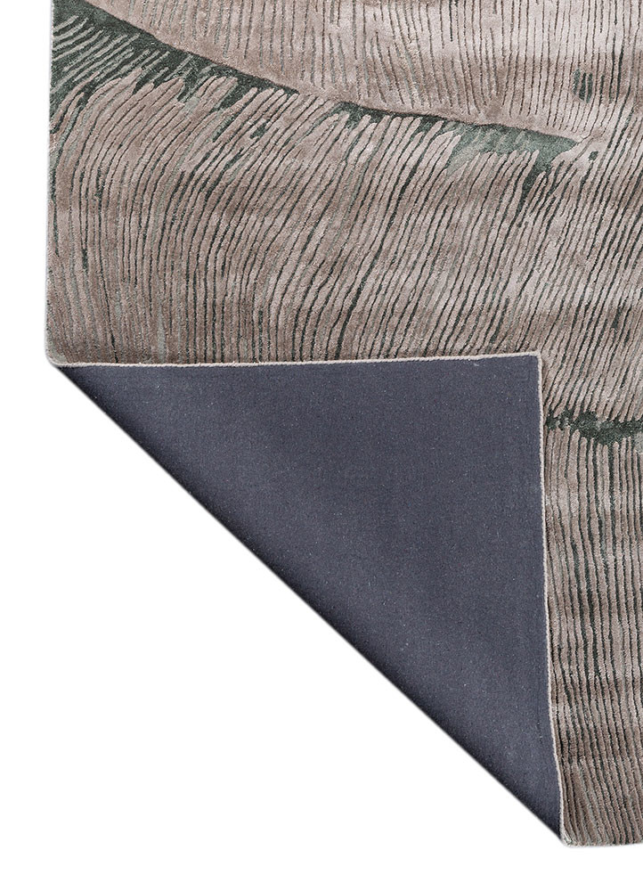 lucid beige and brown wool and viscose hand tufted Rug - Backing Shot lucid beige and brown wool and viscose hand tufted Rug - Backing Shot