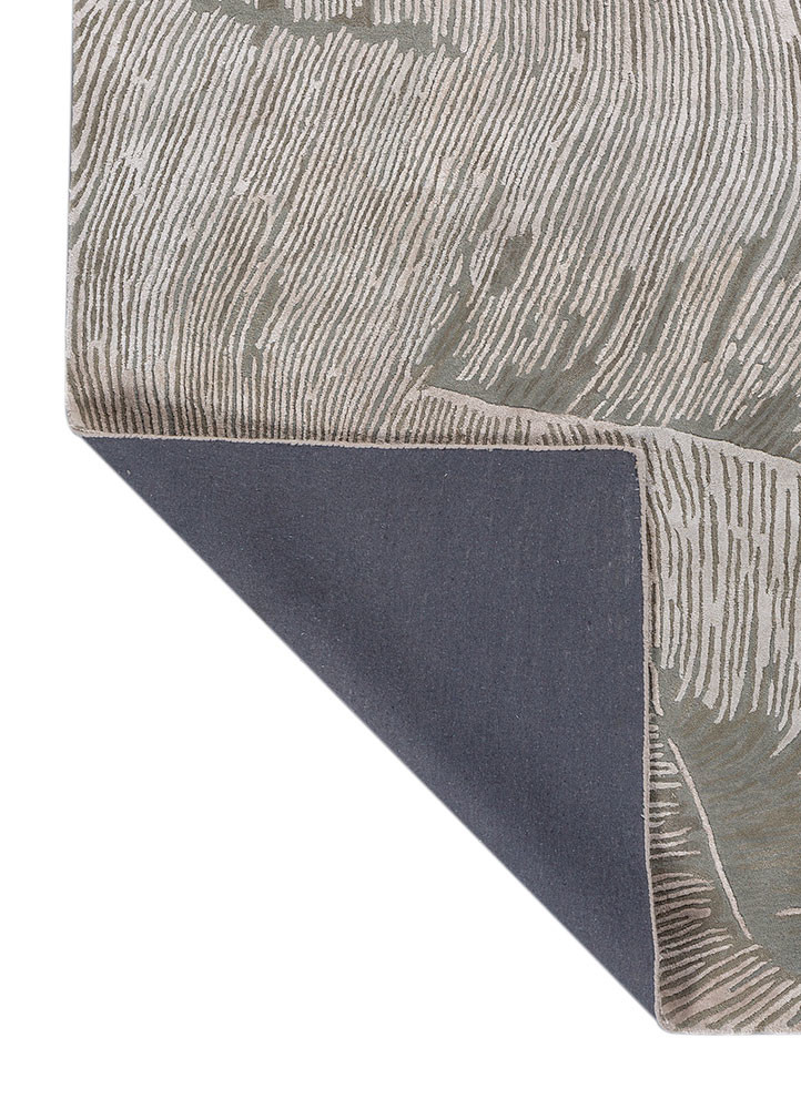 lucid ivory wool and viscose hand tufted Rug - Backing Shot lucid ivory wool and viscose hand tufted Rug - Backing Shot