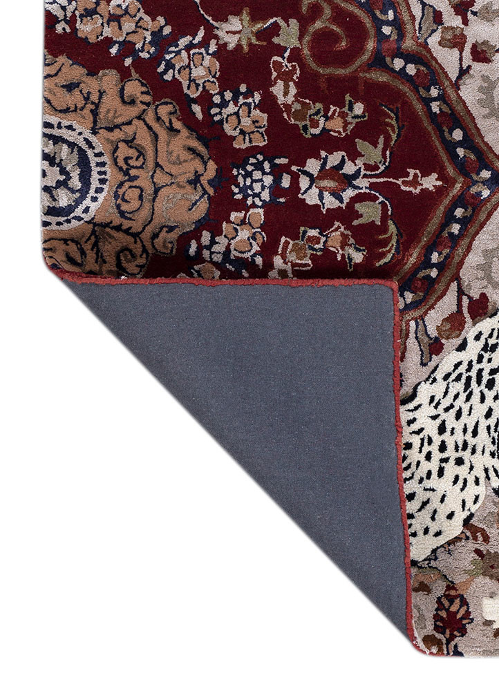 wild wanderlust red and orange wool and viscose hand tufted Rug - Backing Shot wild wanderlust red and orange wool and viscose hand tufted Rug - Backing Shot
