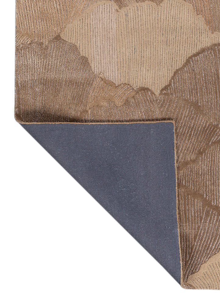 aurelia beige and brown wool and viscose hand tufted Rug - Backing Shot
