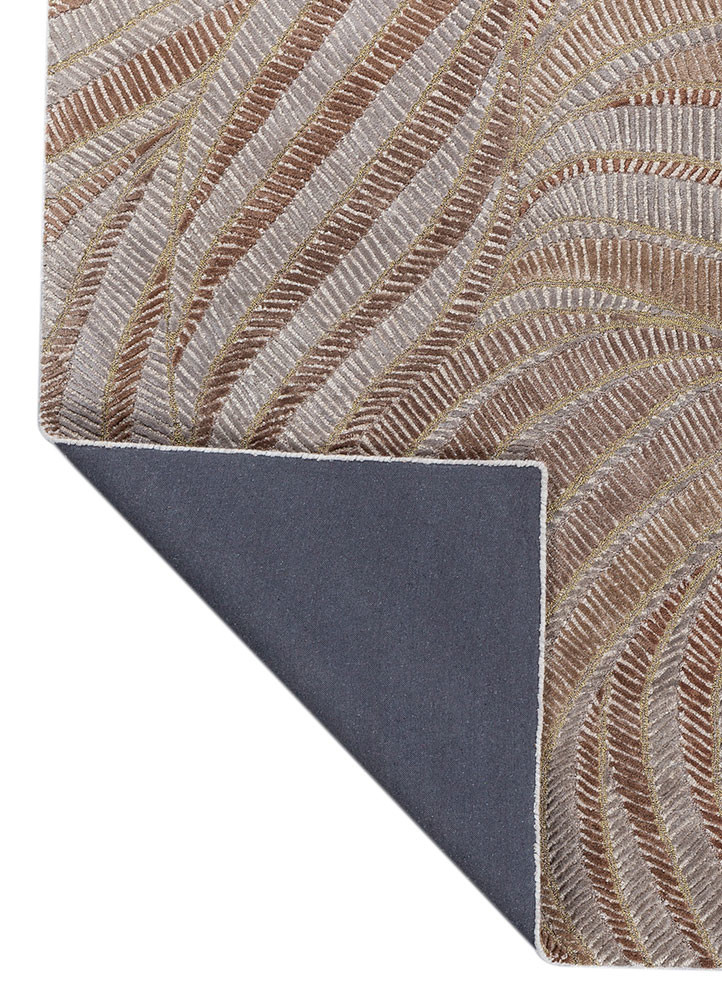 lucid ivory wool and viscose hand tufted Rug - Backing Shot lucid ivory wool and viscose hand tufted Rug - Backing Shot