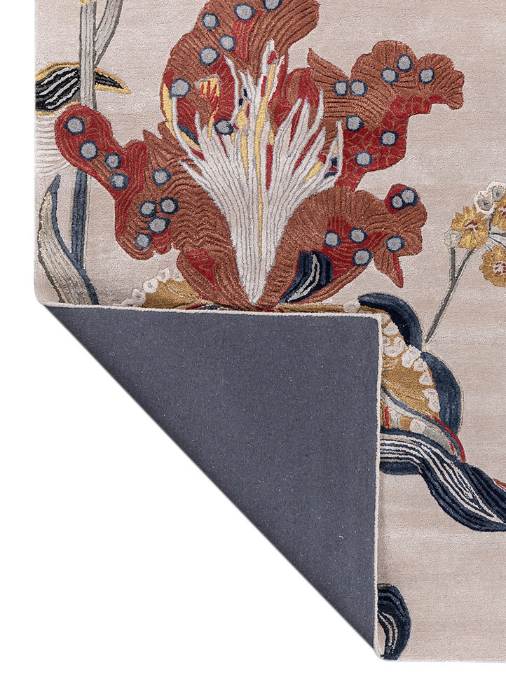 nebulora ivory wool and viscose hand tufted Rug - Backing Shot