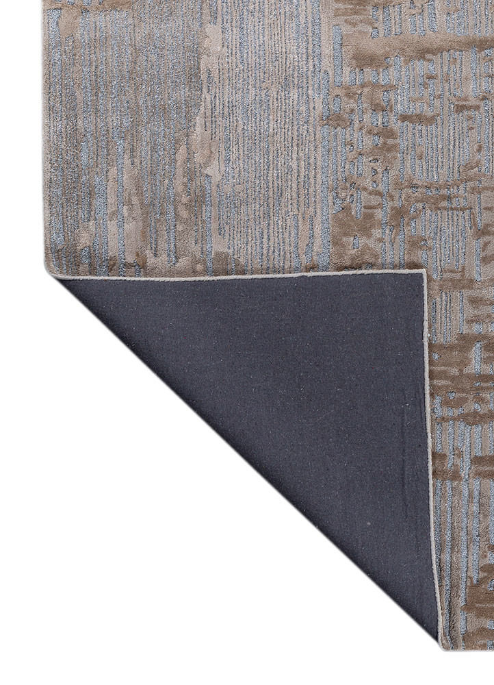 genesis grey and black wool and viscose hand tufted Rug - Backing Shot genesis grey and black wool and viscose hand tufted Rug - Backing Shot