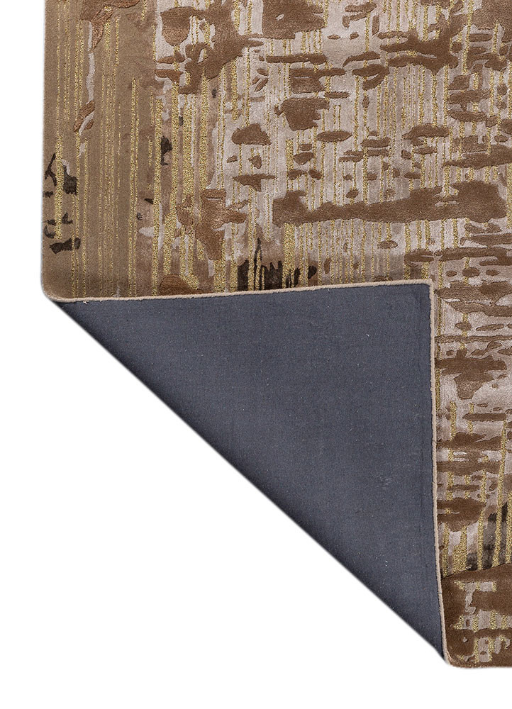 genesis beige and brown wool and viscose hand tufted Rug - Backing Shot genesis beige and brown wool and viscose hand tufted Rug - Backing Shot