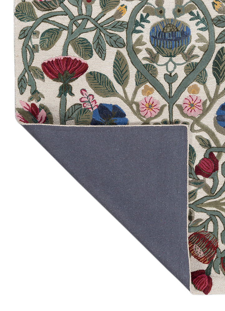 hacienda gold wool and viscose hand tufted Rug - Backing Shot