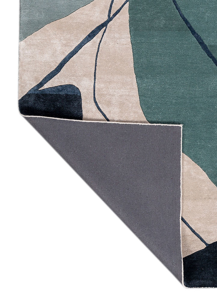 modo ivory wool and viscose hand tufted Rug - Backing Shot modo ivory wool and viscose hand tufted Rug - Backing Shot
