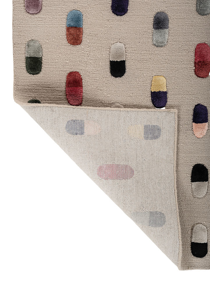 placebo ivory wool and viscose hand tufted Rug - Backing Shot placebo ivory wool and viscose hand tufted Rug - Backing Shot