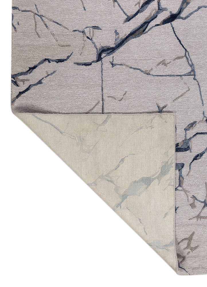 genesis grey and black wool and viscose hand tufted Rug - Backing Shot genesis grey and black wool and viscose hand tufted Rug - Backing Shot