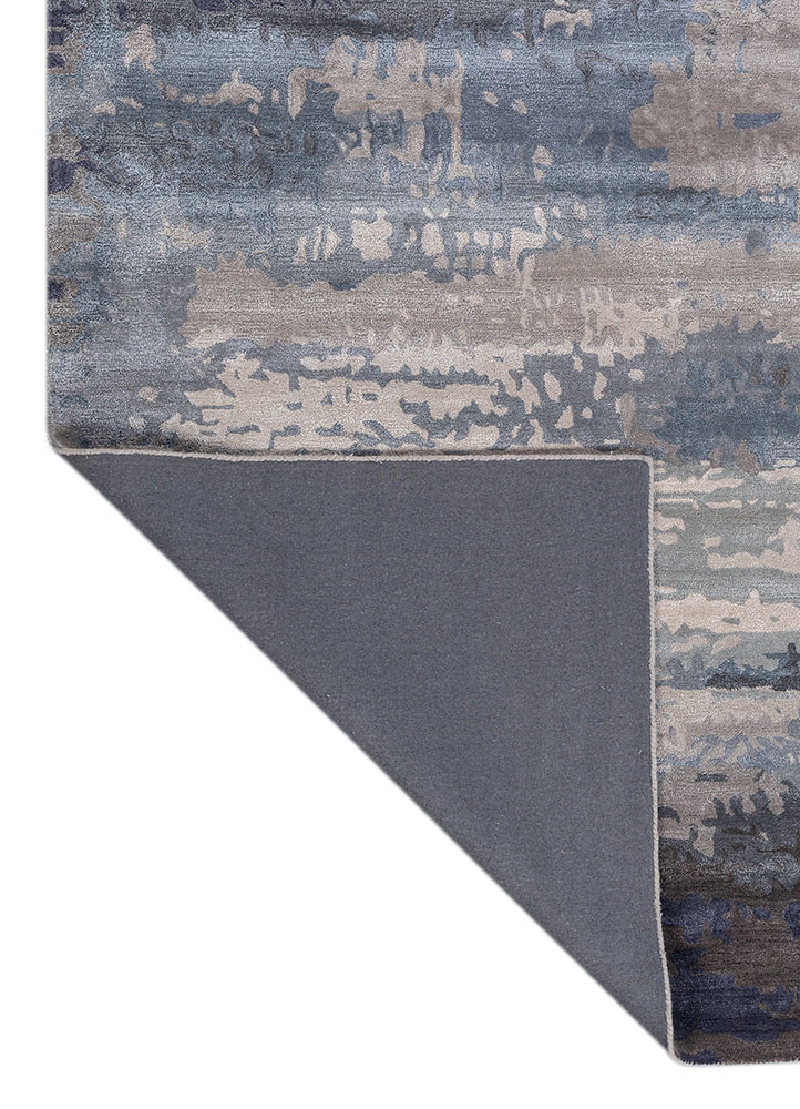 genesis blue wool and viscose hand tufted Rug - Backing Shot genesis blue wool and viscose hand tufted Rug - Backing Shot