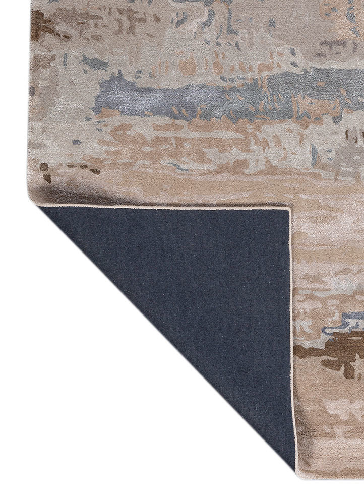 genesis grey and black wool and viscose hand tufted Rug - Backing Shot genesis grey and black wool and viscose hand tufted Rug - Backing Shot